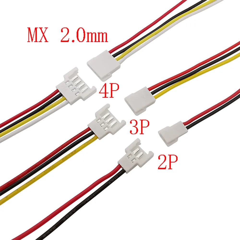 MX 2.0mm 2/3/4 Pin Male Female Wire Connector 26AWG Cable Wire Connector Richie's