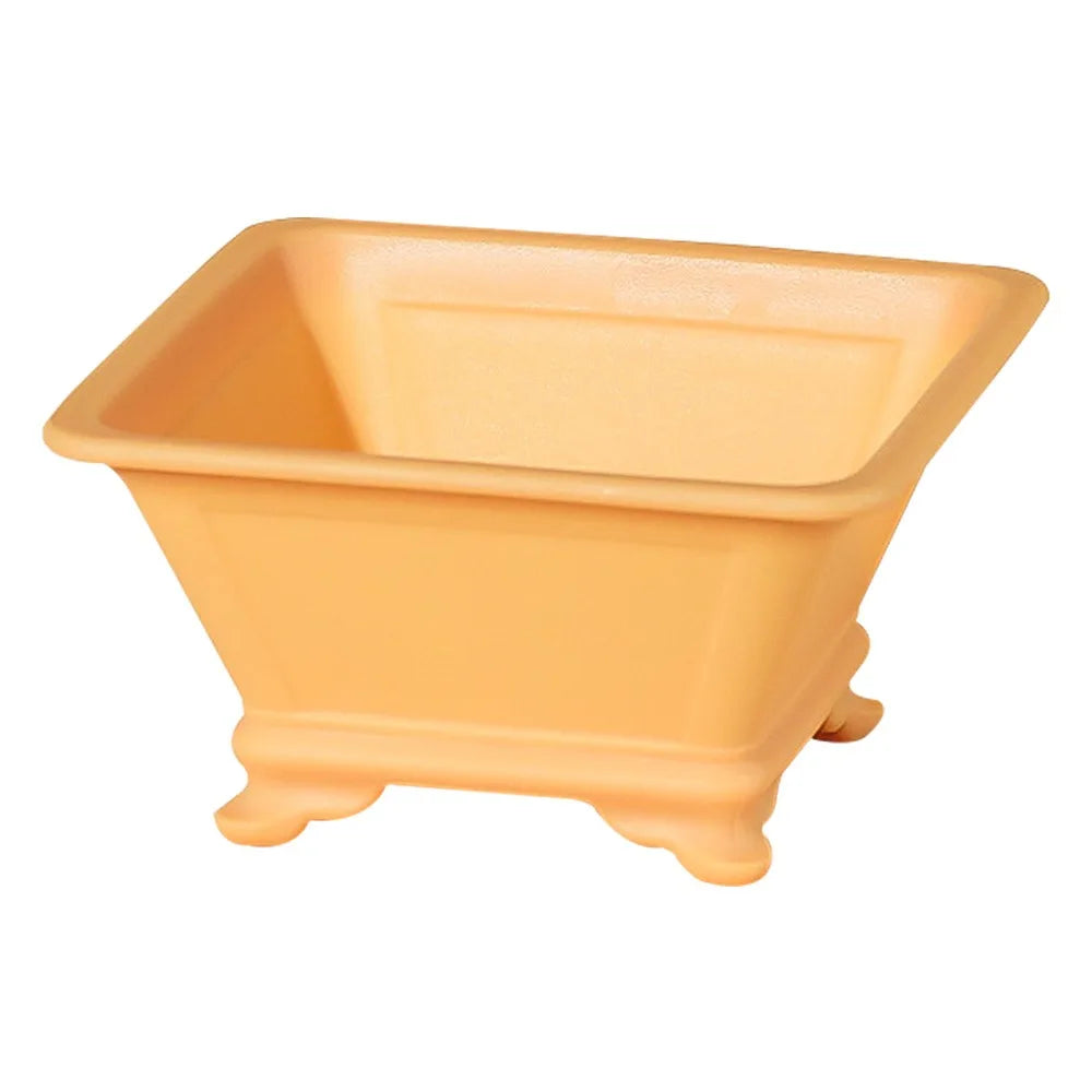 Imitation Purple Clay Plastic Flowerpot – Colorful Desktop Planter Decorative Planter Pot Richie's Yellow