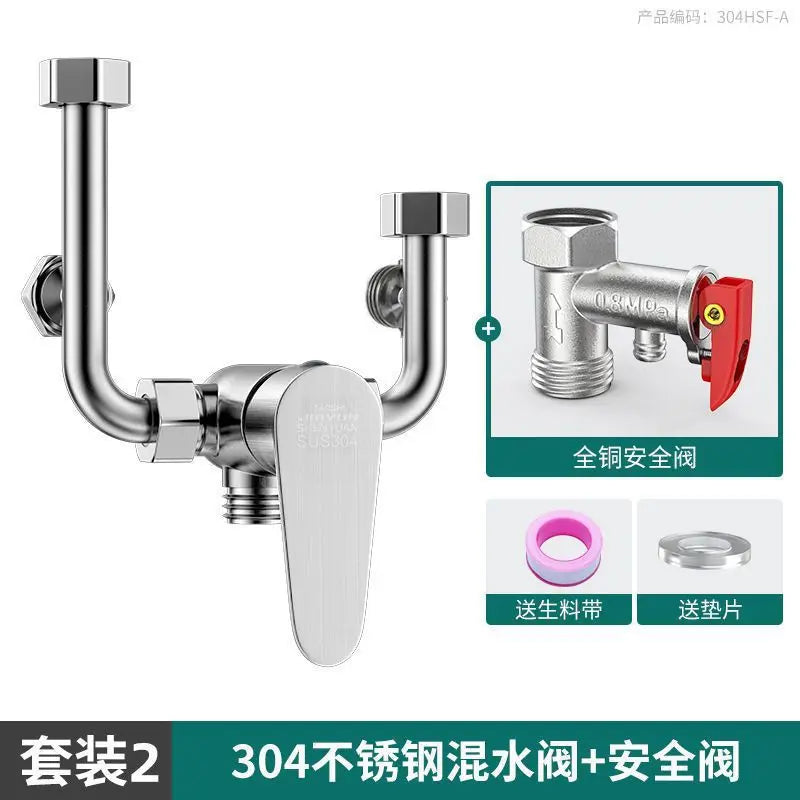 Thermostatic Mixing Valve – Brass Shower Faucet Accessory Kit Thermostatic Mixing Valve Richie's 304stainless steel-2