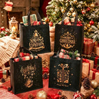 Black Christmas Tote Bags | Merry Xmas Non-Woven Gift Bags 4pk Christmas Gift Bags Richie's