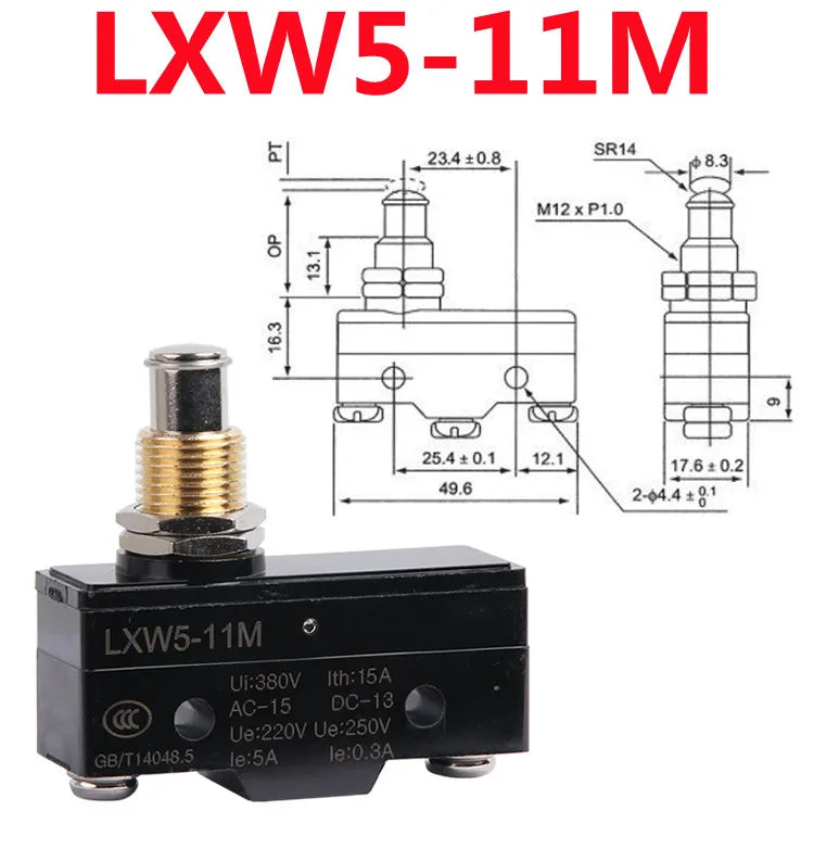 LXW5 Micro Limit Switch 10A AC 380V DC 220V Push Plunger SPDT Micro Limit Switch Richie's LXW5-11M