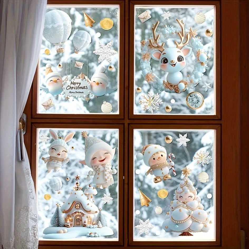9-Sheet Reusable Christmas Window Clings – Static Cling PVC Decals Christmas Window Clings Richie's