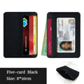 Ultra-Thin PU Leather Mini Wallet – 4-Slot Card Holder Slim Card Holder Wallet Richie's Black
