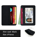 Ultra-Thin PU Leather Mini Wallet – 4-Slot Card Holder Slim Card Holder Wallet Richie's Black