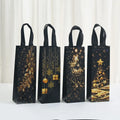 4 Pcs Christmas Wine Gift Bags – Black Gold Foil Bottle Bags Wine Gift Bags Richie's 4 Pcs
