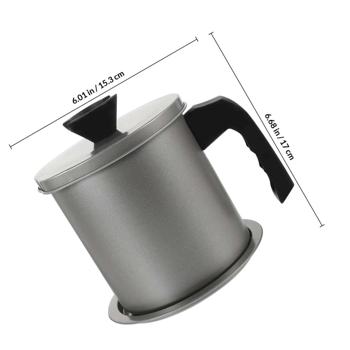 304 Stainless Steel Oil Strainer Pot with Lid & Mesh Filter Oil Strainer Pot Richie's