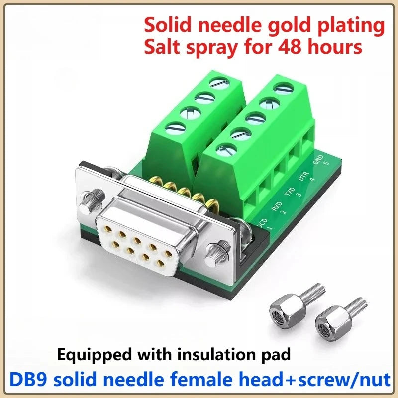 Gold Plated DB9 RS232 9-Pin Solder-Free Serial Adapter Board Serial Port Adapter Richie's