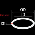VMQ White Silicone O-Ring Seals CS1–1.5mm OD3–100mm Gaskets Silicone O-Ring Seals Richie's Sketch Map OD38xCS1.5-30pcs