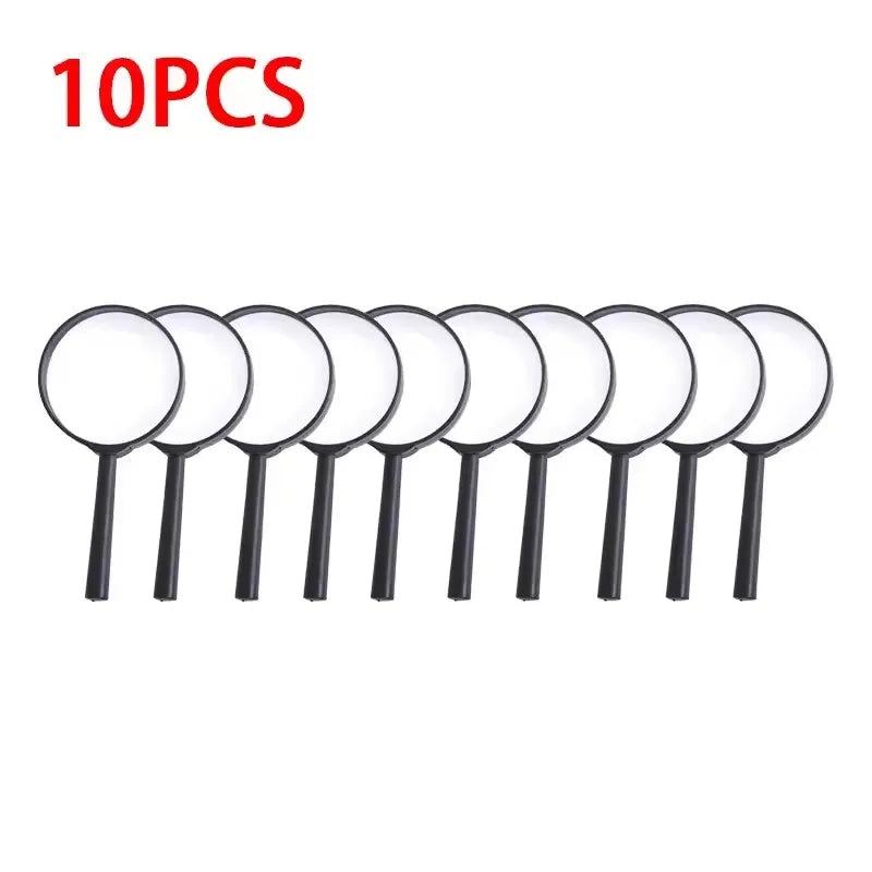 Handheld Reading Magnifying Glass with Plastic Handle Handheld Magnifying Glass Richie's 10pcs 60mm 3X