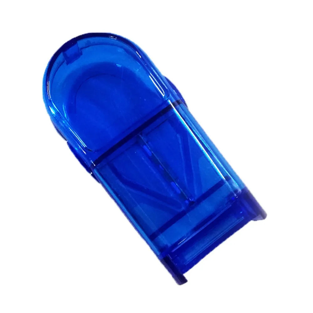 Portable Pill Cutter & Storage Box – Mini Clear Tablet Splitter Pill Cutter Box Richie's Blue