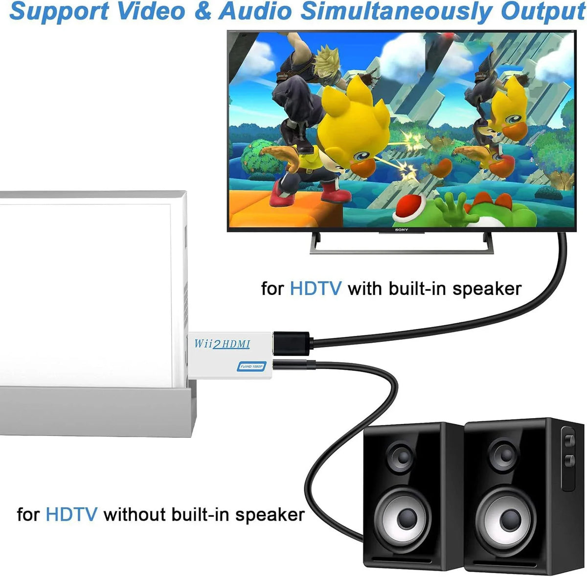 Wii to HDMI Converter 1080P/720P HD Adapter with 3.5mm Audio HDMI Video Adapter Richie's