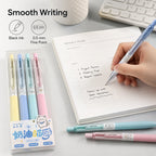 Silent Click Retractable Gel Pens 4-Pack | 0.5mm Black Ink Gel Ink Pens Richie's