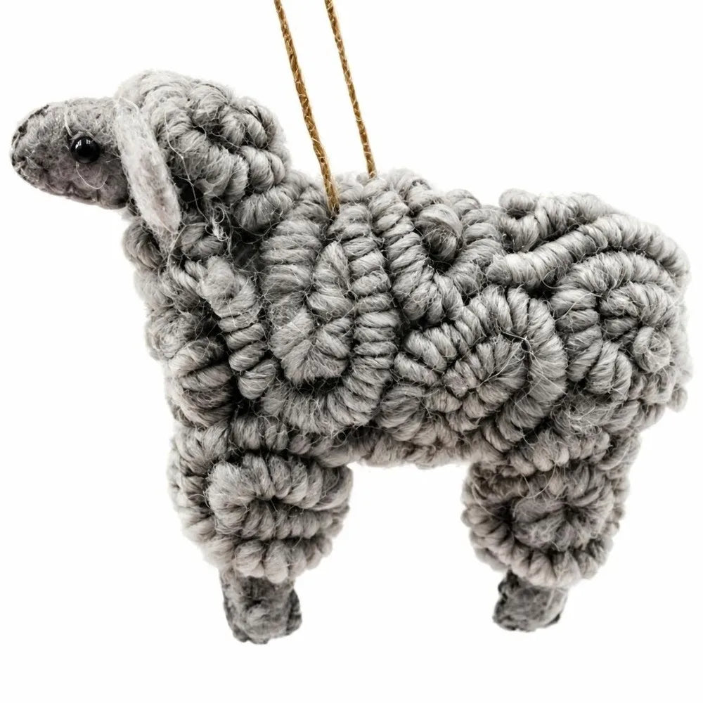 Wool Felt Sheep Christmas Ornament – Tree & Holiday Decor Christmas Ornament Richie's Grey