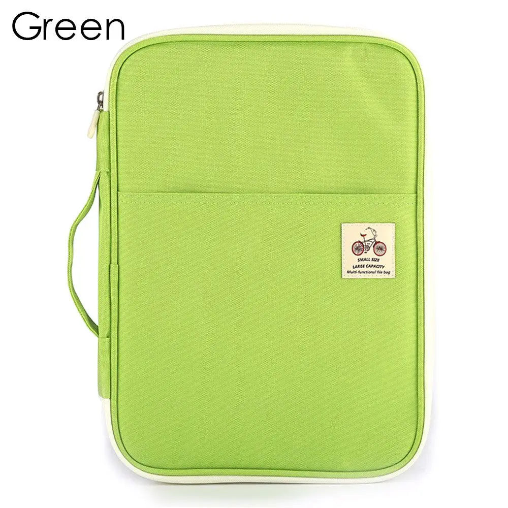 A4 Zipped Portfolio Conference Folder & Document Organizer Portfolio Conference Folder Richie's Green