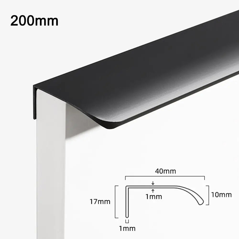Aluminum Concealed Edge Finger Pull Hidden Bar Drawer Pulls Cabinet Drawer Pull Richie's black-200mm