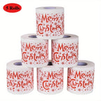 5 Rolls Christmas Toilet Paper – Santa Holiday Design Napkins Novelty Holiday Paper Richie's Christmas letters