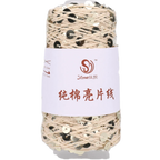 Sequin Bead Hand Knitting Yarn – Sparkle DIY Craft Thread Knitting Yarn Richie's Light Gold Color