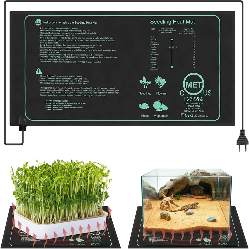 Seedling Heat Mat 110V/220V Waterproof Germination Heating Pad Seedling Heat Mat Richie's 50-52CM 100V-127V US Plug