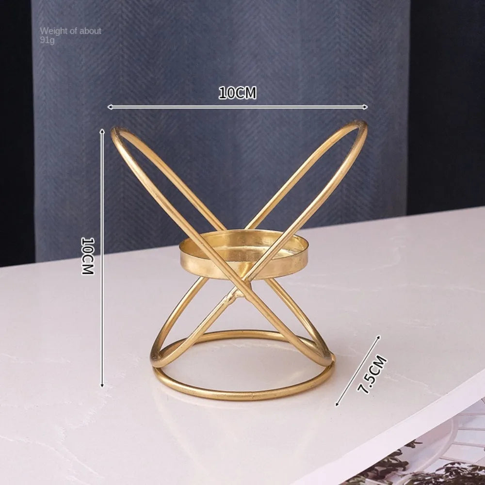 Modern Iron Candlestick Holder – Retro Gold & Black Table Decor Candlestick Holder Richie's