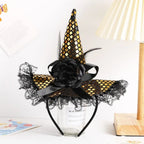 Halloween Witch Hat Headband – Lace Sequins Hair Hoop Halloween Costume Headband Richie's Gold