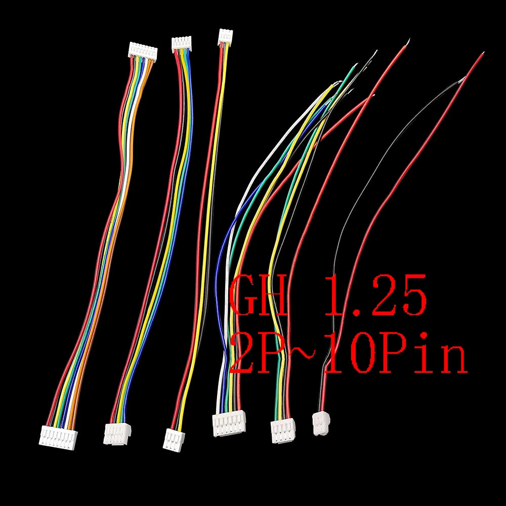 10Pcs JST GH 1.25mm Connector Cable 28AWG 2–10 Pin Single/Double JST Wire Connector Richie's