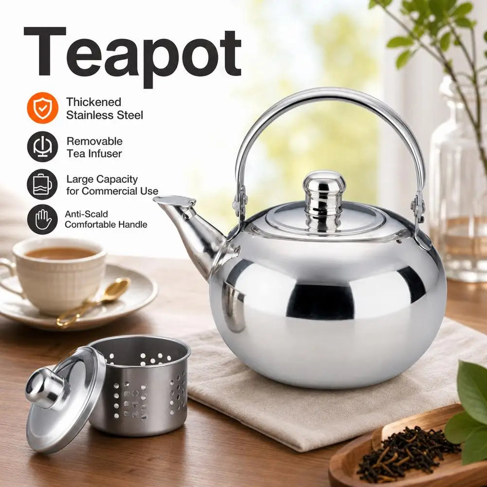 Stainless Steel Teapot with Infuser – Stovetop Kettle 1L–2L Stovetop Tea Kettle Richie's