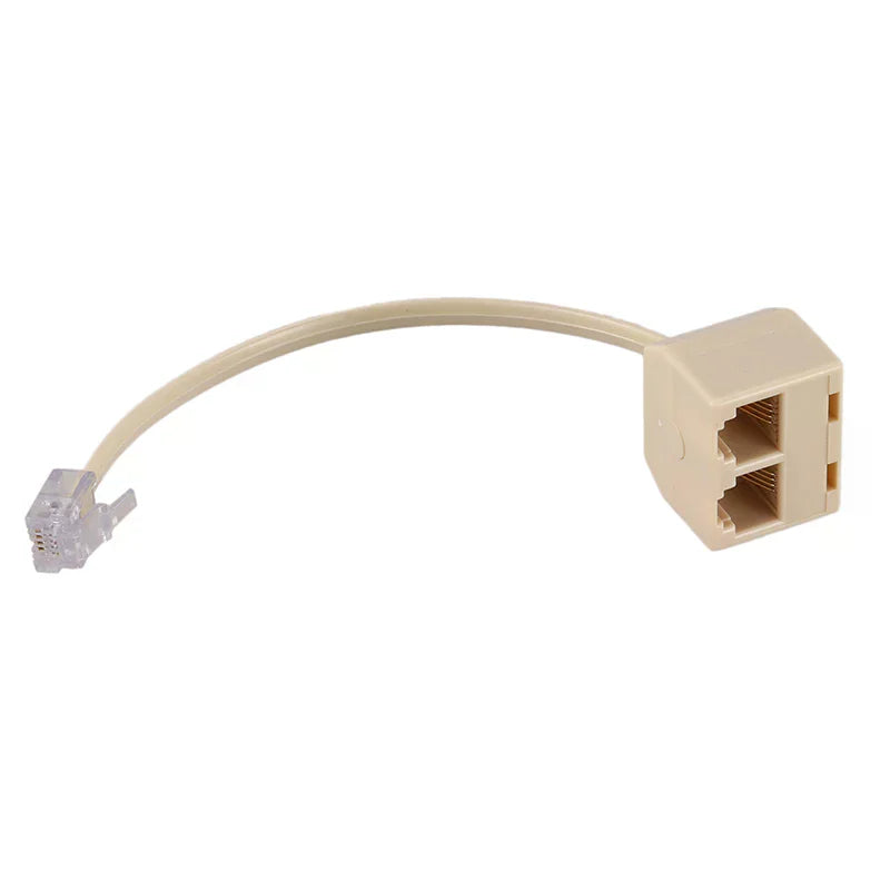 RJ11 Telephone Splitter 6P4C 1 Male to 2 Female Adapter Phone Jack Splitter Richie's