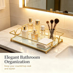 Glass Bathroom Vanity Tray – Decorative Perfume Makeup Organizer Decorative Vanity Tray Richie's
