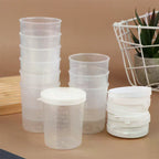 10Pcs Clear Measuring Cups with Lids 20ml–100ml Plastic Set Plastic Measuring Cups Richie's