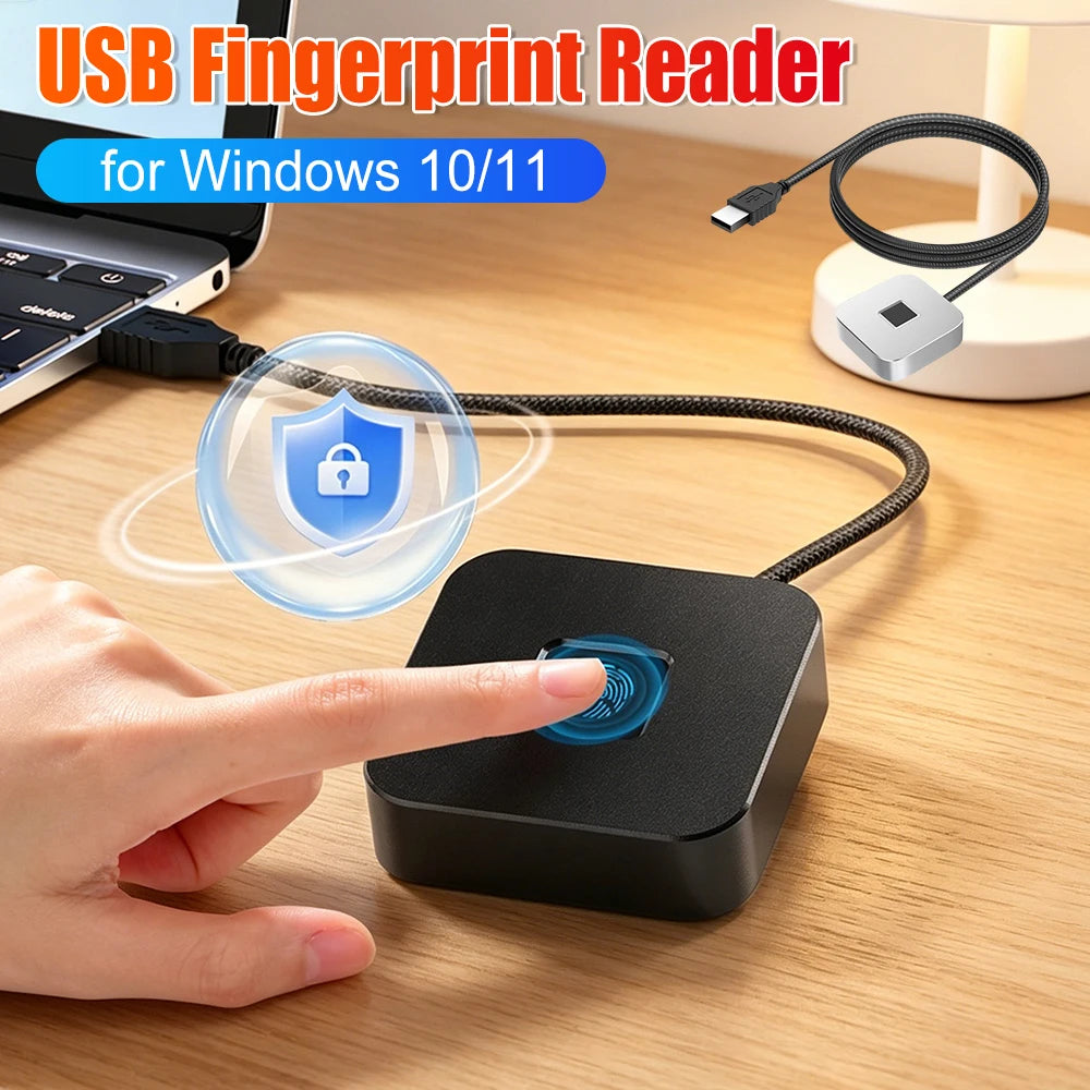 USB Fingerprint Reader 5ft Cable – Windows Hello 10/11 USB Fingerprint Scanner Richie's
