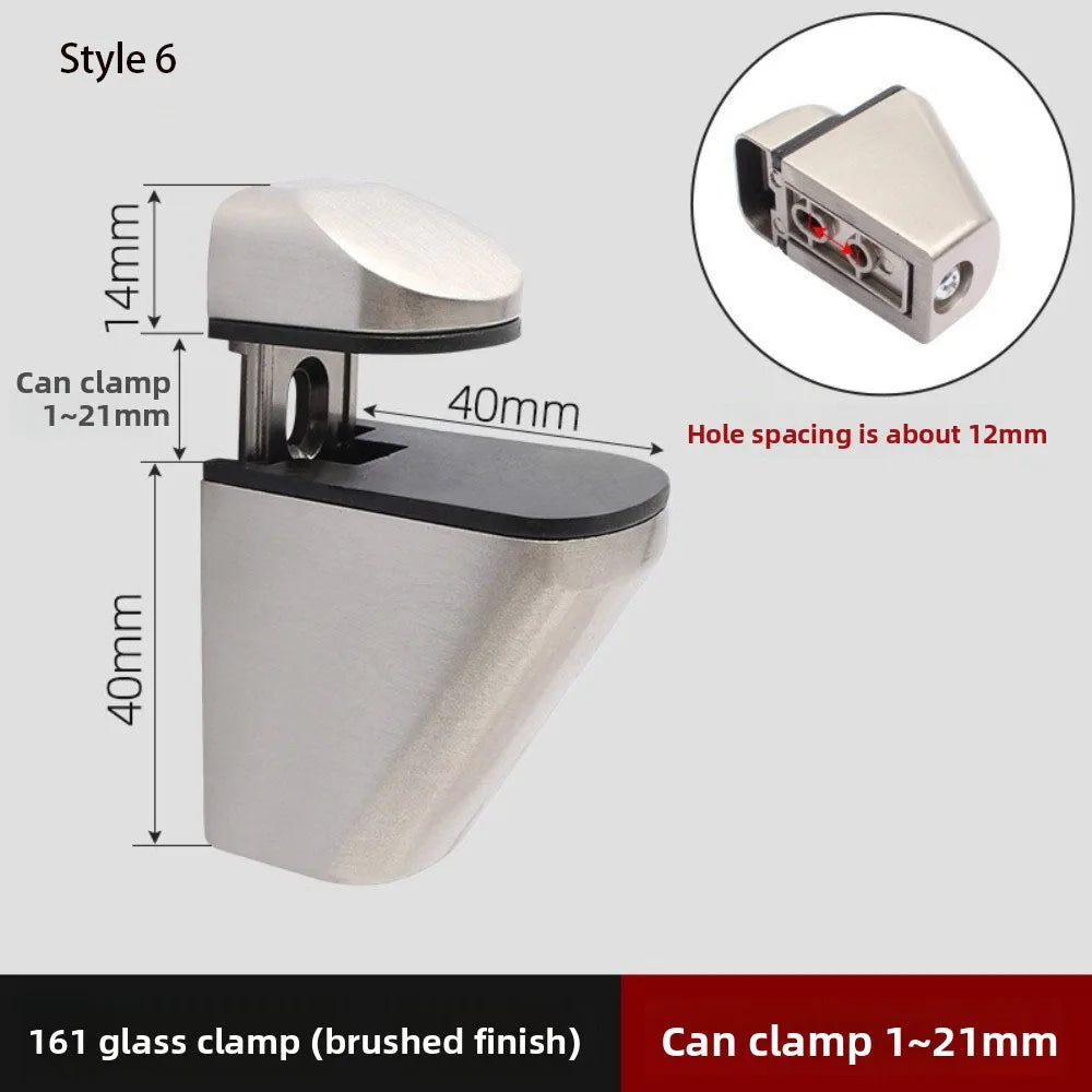 Zinc Alloy Adjustable Glass & Wood Shelf Clamp 1–22mm Wall Mount Shelf Bracket Clamp Richie's 6 8 inch