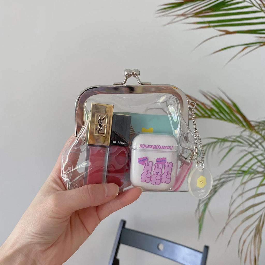 Transparent Coin Purse – Card Holder & Lipstick Mini Wallet Coin Purse Wallet Richie's Silver