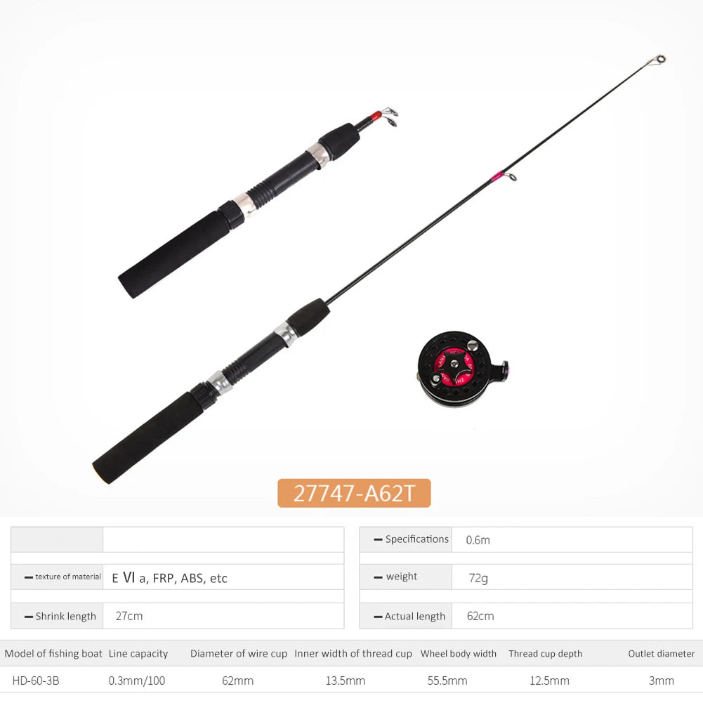APWIKOGER Telescopic Ice Fishing Rod – Ultra-Light Portable Pole Telescopic Fishing Rod Richie's