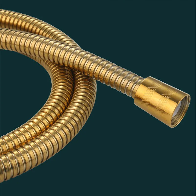 Gold Stainless Steel Flexible Shower Hose Extension | HOBHE Shower Hose Richie's