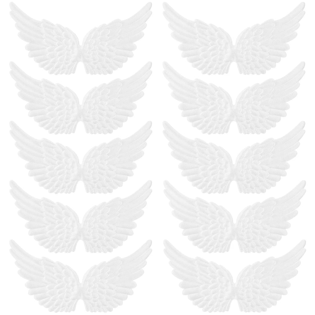 12Pcs White Mini Angel Wing Fabric Patches for DIY Crafts Fabric Craft Patches Richie's
