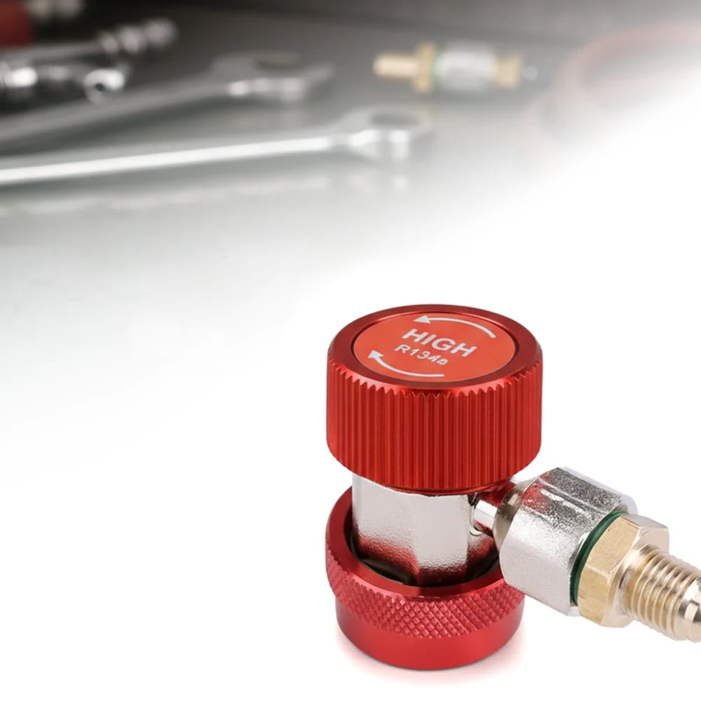 R134A A/C Coupler Adapter 1/4" Low & High Pressure Metal Fitting Set AC Coupler Adapter Richie's High Pressure