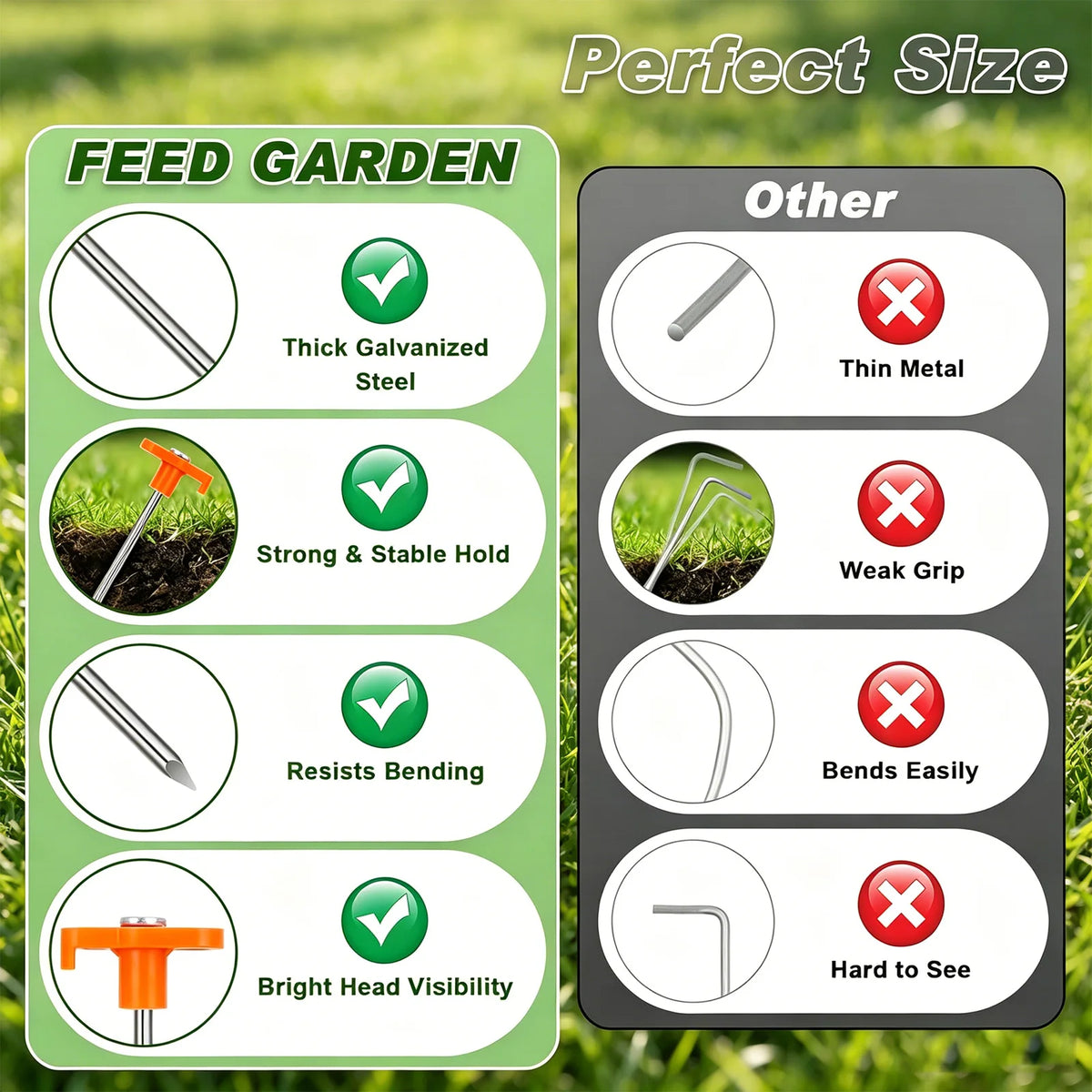7" T-Shaped Tent Stakes – Heavy Duty Ground Pegs for Camping Tent Stakes Richie's