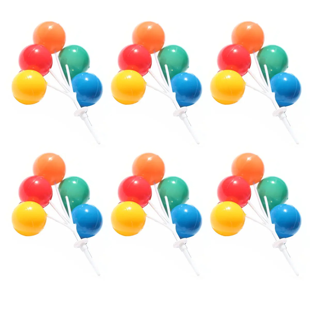 6Pcs Glitter Cartoon Cake Toppers – Birthday, Wedding & Party Cake Topper Set Richie's