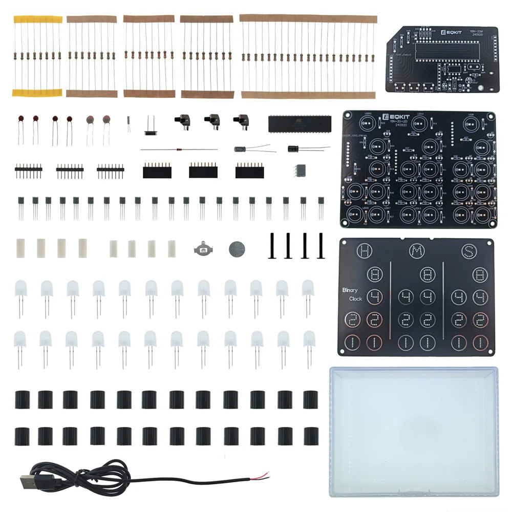 YBN-20 Binary Clock DIY Kit USB 5V Multi-Color LEDs STEM Project DIY Electronics Kit Richie's