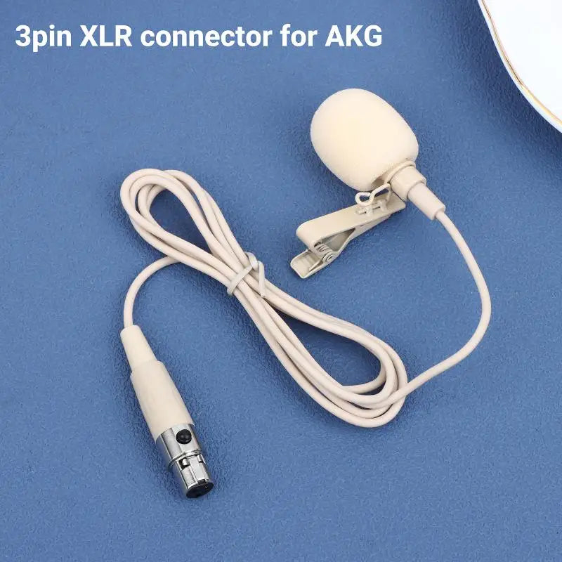 Beige Lavalier Lapel Clip Mic 80–20kHz Omnidirectional + 2 Covers Lavalier Microphone Richie's 3pin