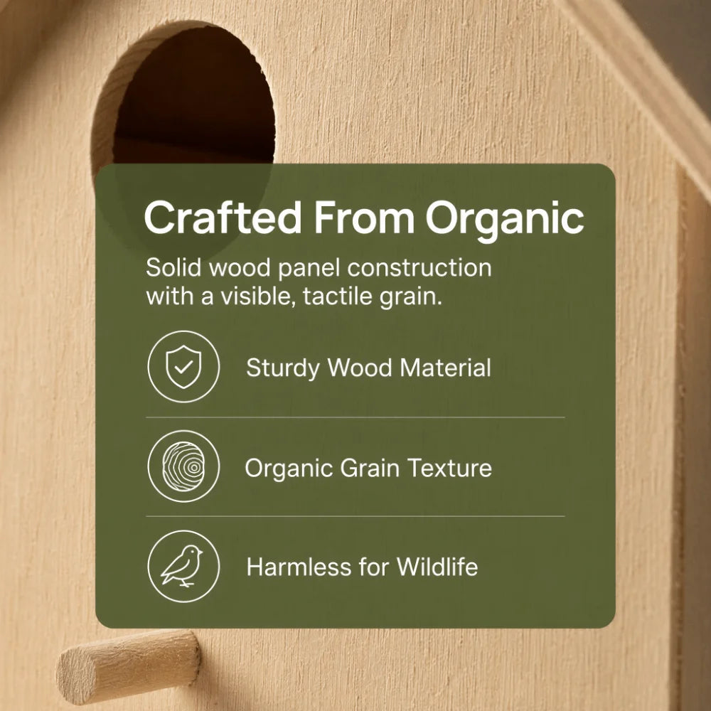 Wooden Birdhouse Dual Entrance Holes Garden Décor Nesting Box Decorative Birdhouse Richie's