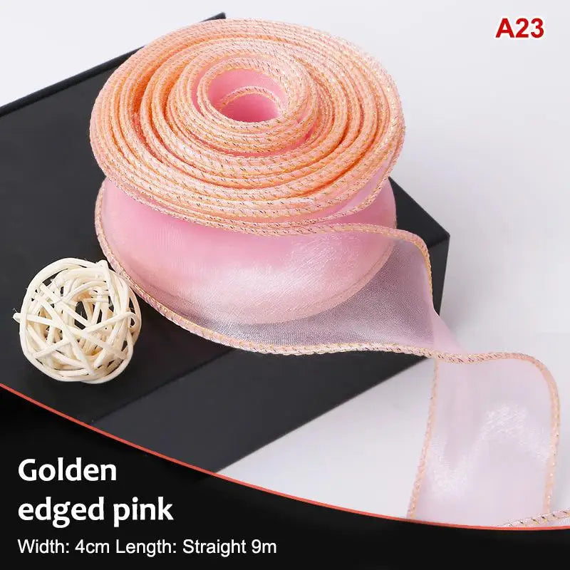 10 Yards Organza Wavy Edge Ribbon 4cm – Bouquet & Gift Wrap Craft Ribbon Richie's A23 10yard