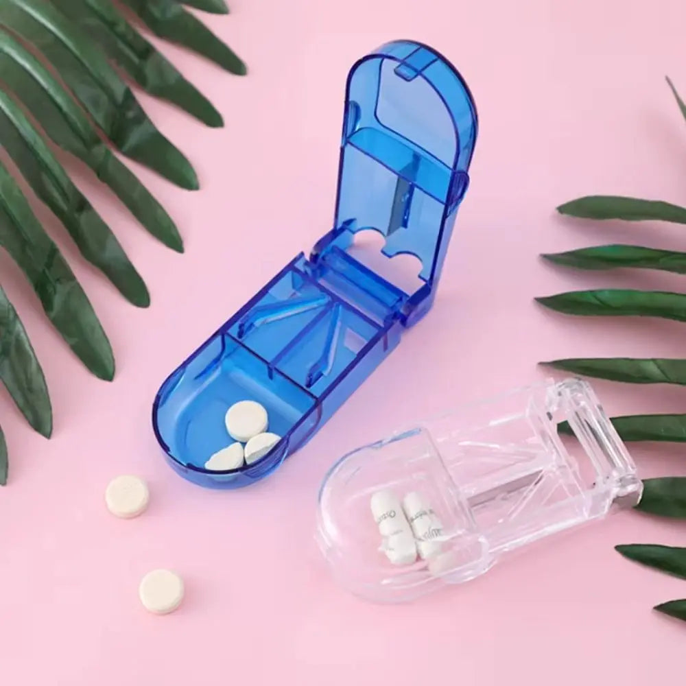 Portable Pill Cutter & Storage Box – Mini Clear Tablet Splitter Pill Cutter Box Richie's