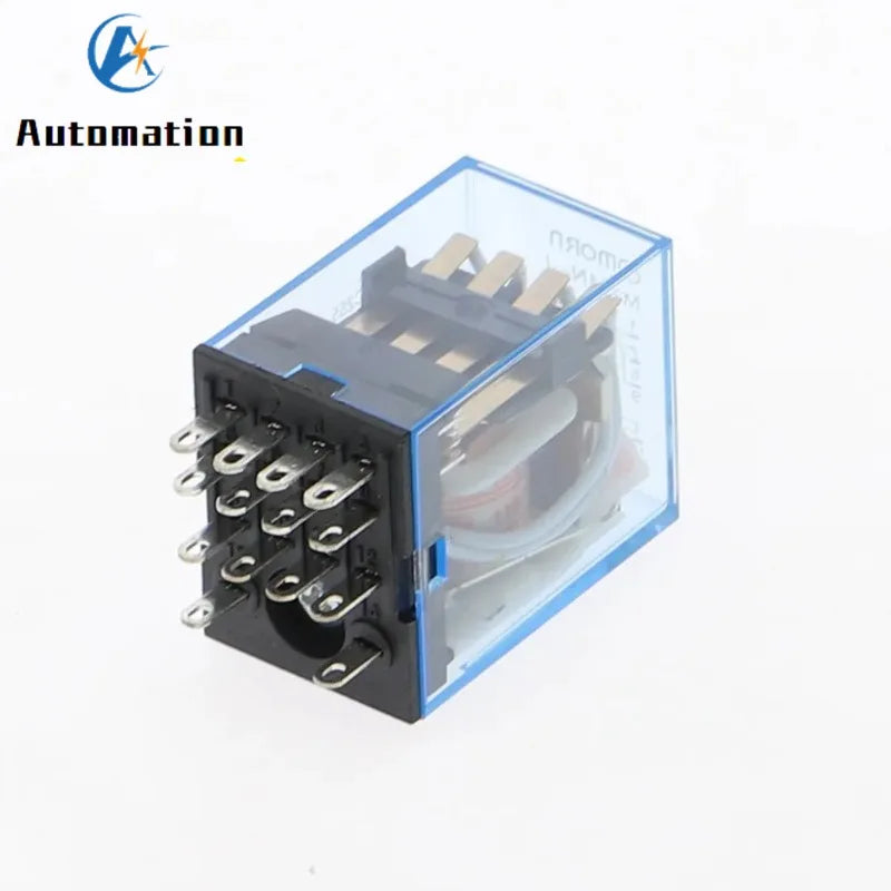 MY4NJ 14-Pin 4DPDT Electromagnetic Relay 5A + PYF14A Socket Base Electromagnetic Relay Richie's