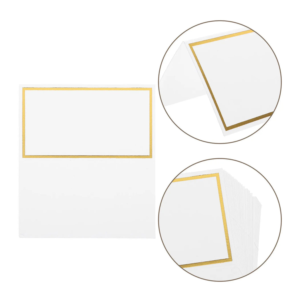 100Pcs Gold Foil Blank Tent Name Cards for Weddings & Parties Table Place Cards Richie's
