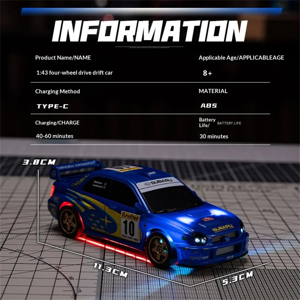 WHOOSH H1 H2 1/43 Scale Drift RC Car – Mazda & Subaru Licensed 4WD Drift RC Car Richie's