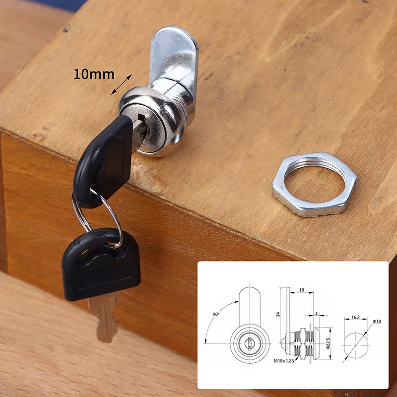Zinc Alloy Cabinet Cylinder Lock with 2 Keys | Furniture Security Cabinet Cylinder Lock Richie's A1