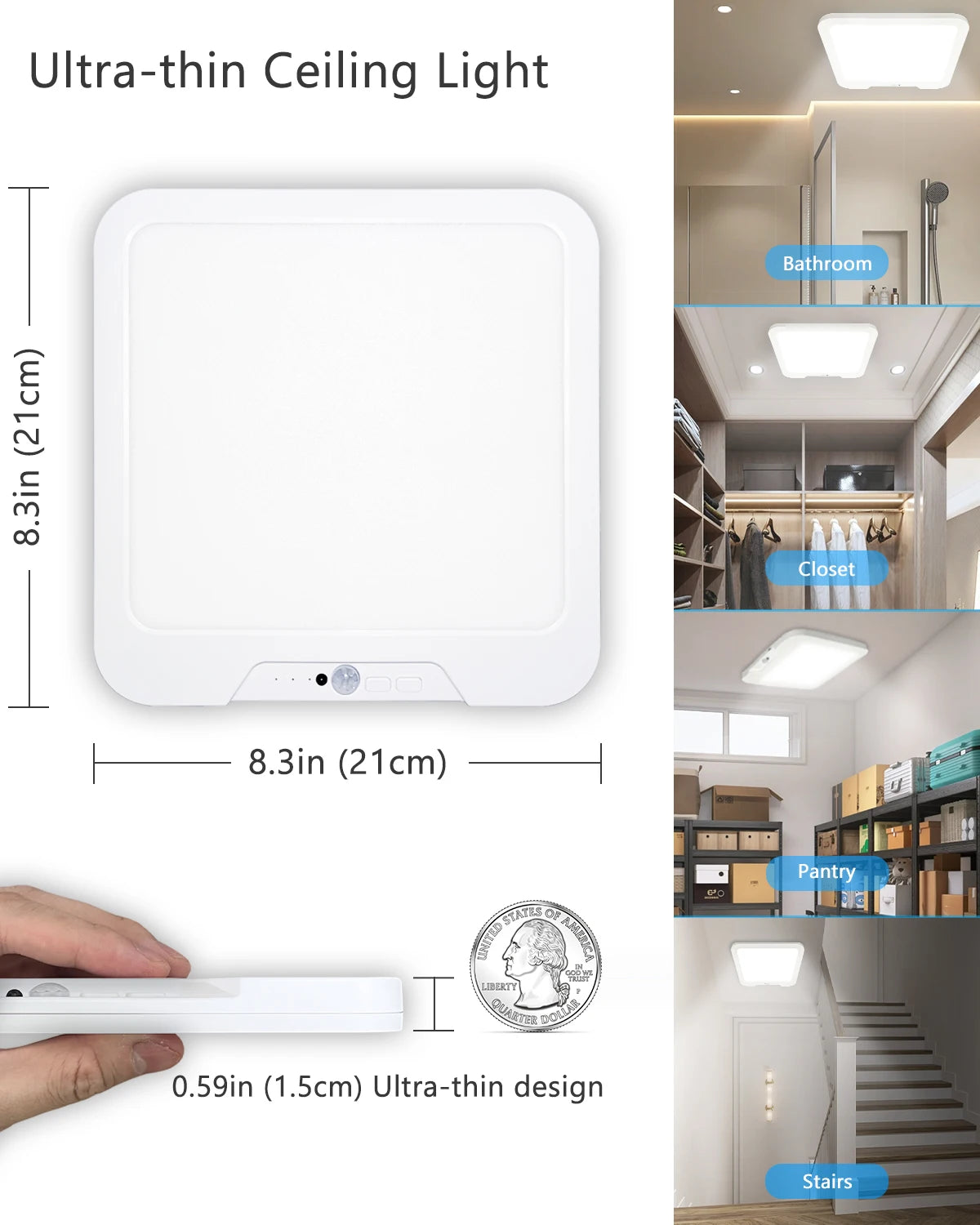 Rechargeable Dimmable LED Ceiling Light – Motion Sensor & Remote LED Ceiling Light Richie's