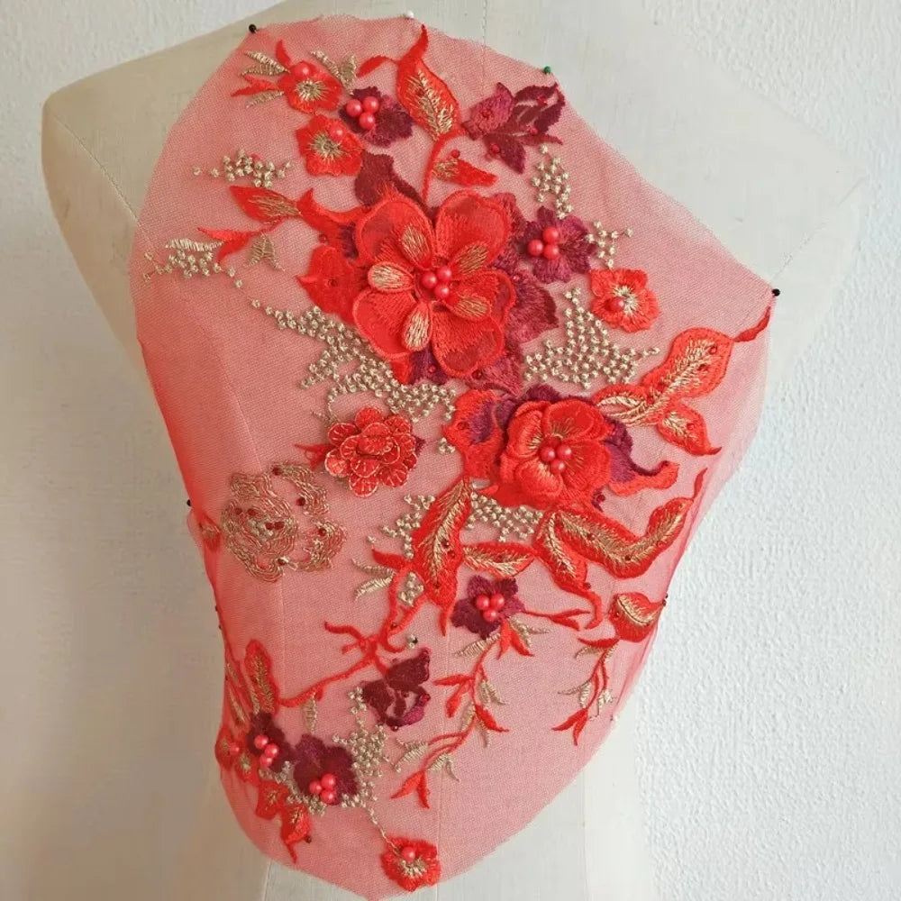 Sequin Embroidery Floral Patch – DIY Appliqué for Costumes Embroidery Patch Richie's Red