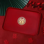 Chinese Red Festive Serving Tray – Wedding & Banquet Plate Decorative Serving Tray Richie's Style 1 Rectangle